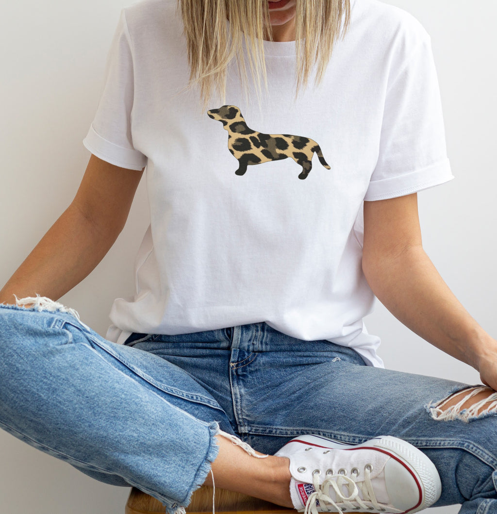animal print dachshund t shirt