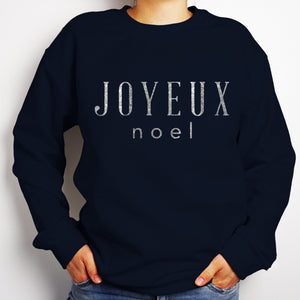 Christmas Jumper, Joyeux Noel Sweatshirt, Oversized Sweatshirt,
