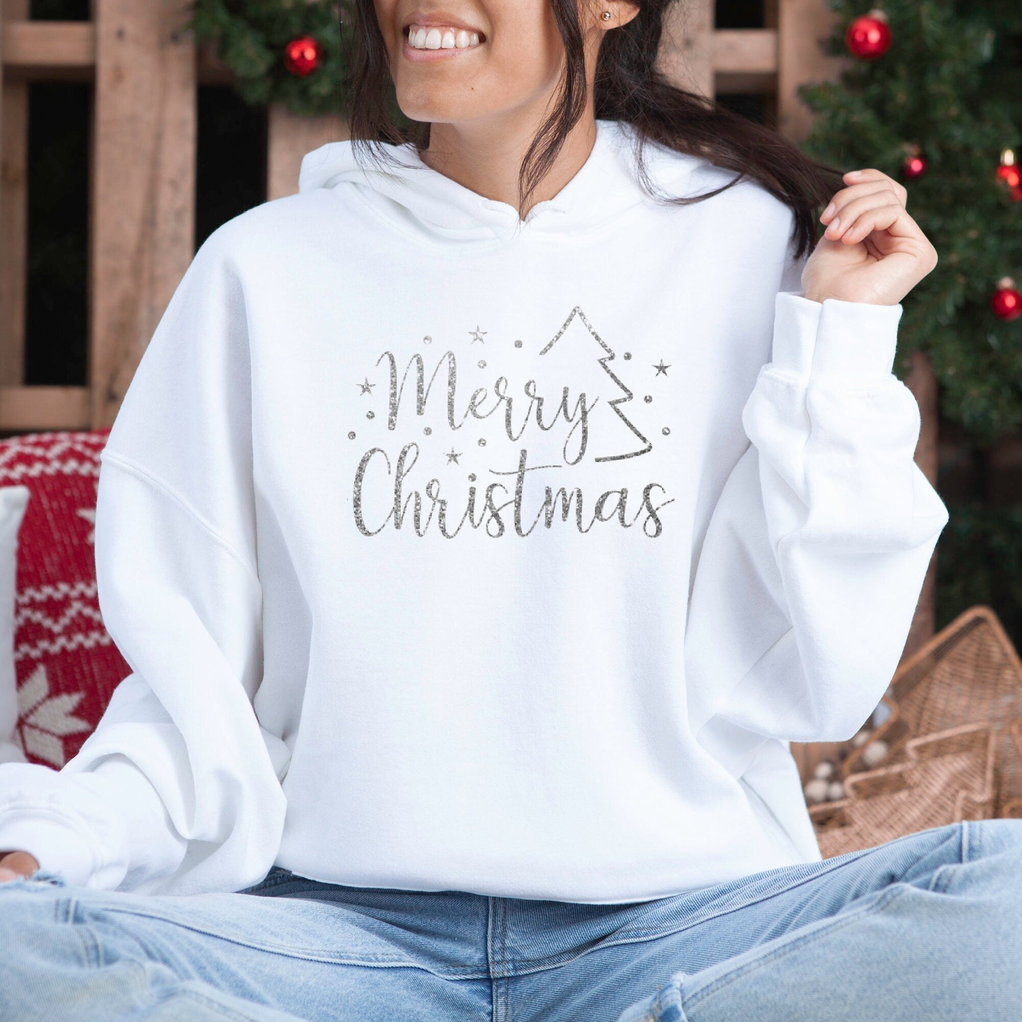Merry Christmas Hoodie, Oversized Hoodie, Christmas Jumper – jessandtilly