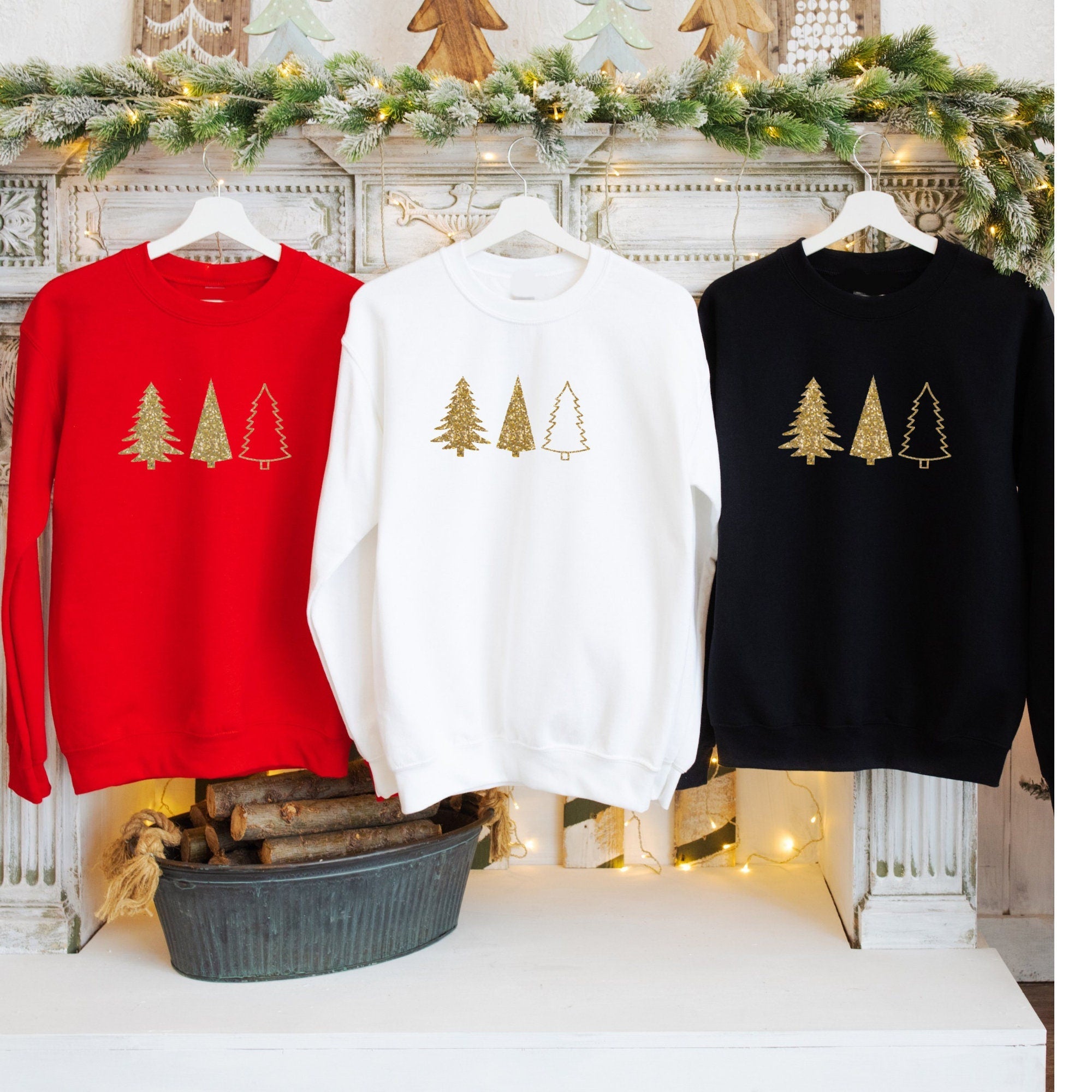 Christmas Sweatshirt, Christmas Tree Jumper, Glitter Christmas Jumper